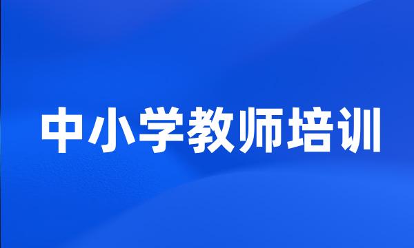 中小学教师培训