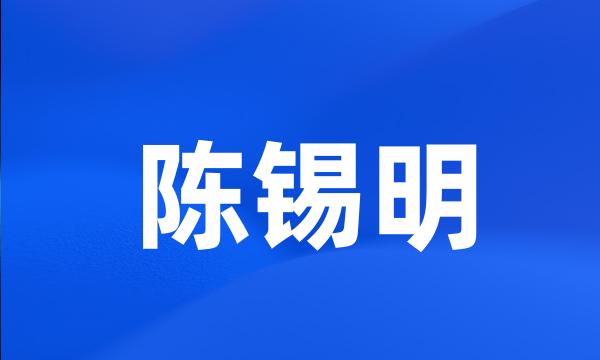 陈锡明