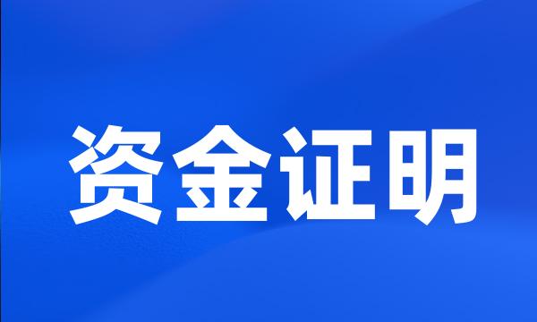 资金证明