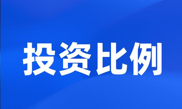 投资比例