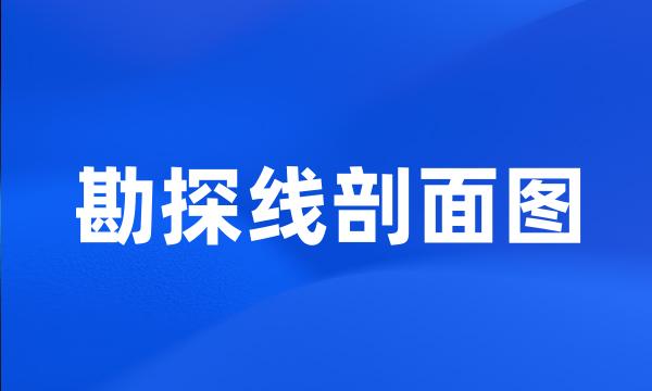 勘探线剖面图