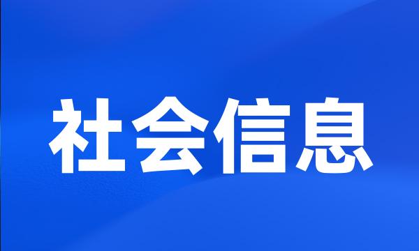 社会信息