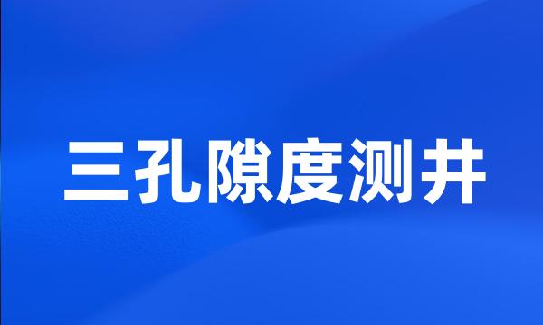 三孔隙度测井