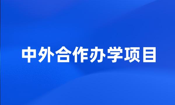 中外合作办学项目