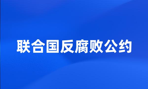 联合国反腐败公约