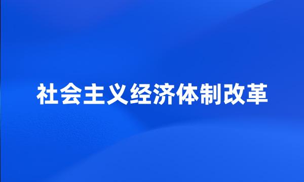 社会主义经济体制改革