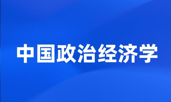 中国政治经济学