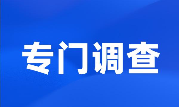 专门调查