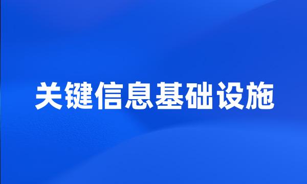 关键信息基础设施