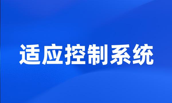 适应控制系统