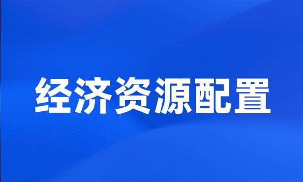 经济资源配置