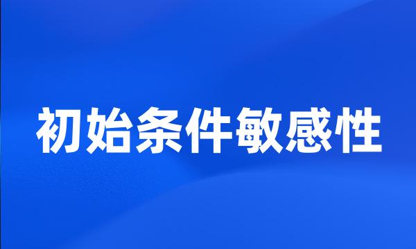 初始条件敏感性