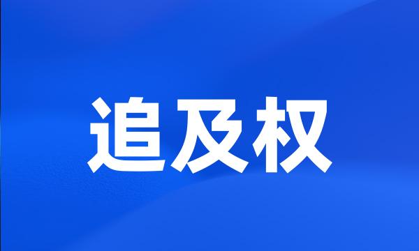 追及权