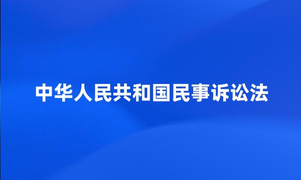 中华人民共和国民事诉讼法