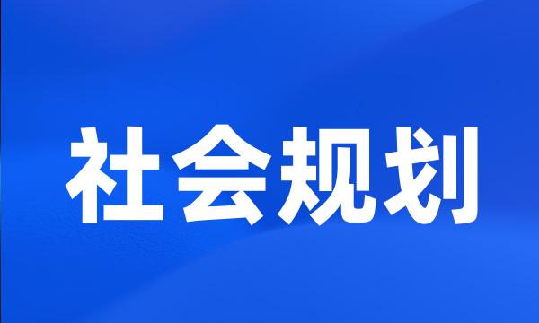 社会规划