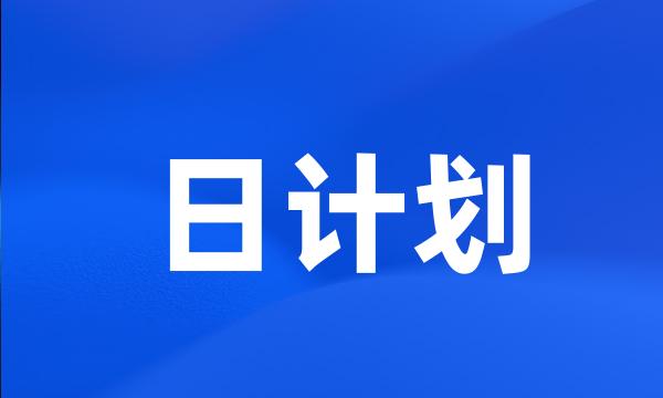 日计划