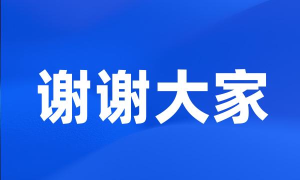 谢谢大家