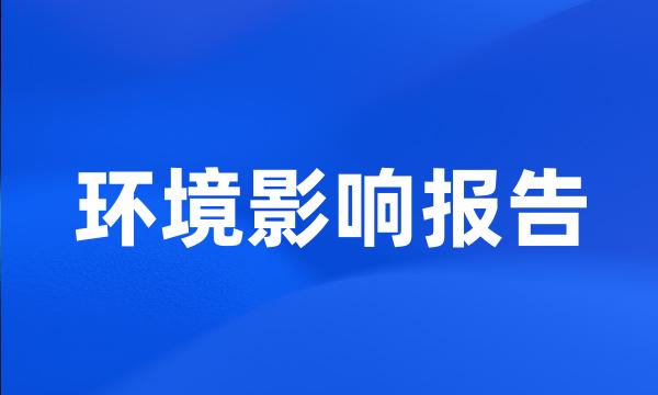 环境影响报告