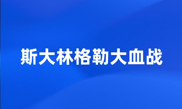 斯大林格勒大血战