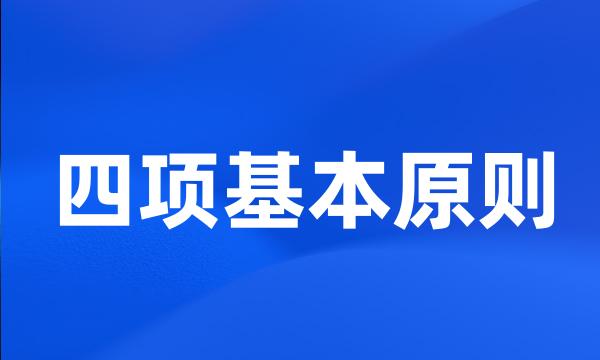 四项基本原则