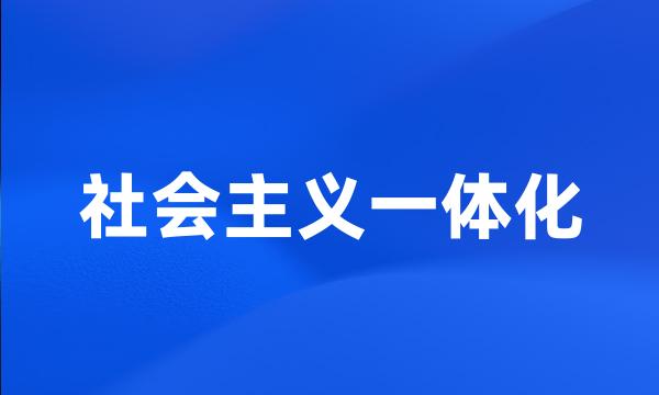 社会主义一体化