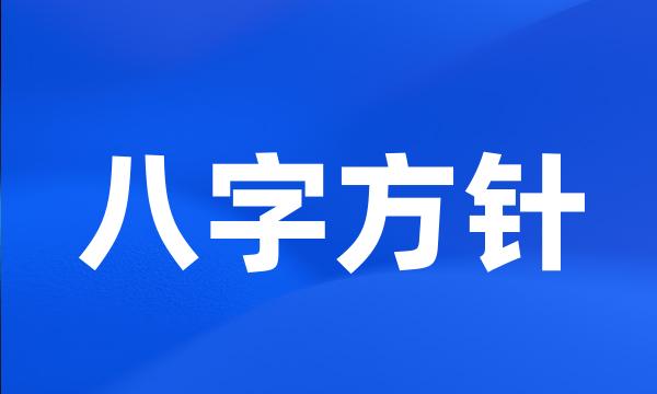 八字方针