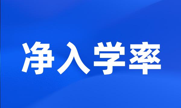 净入学率