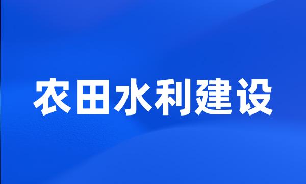 农田水利建设