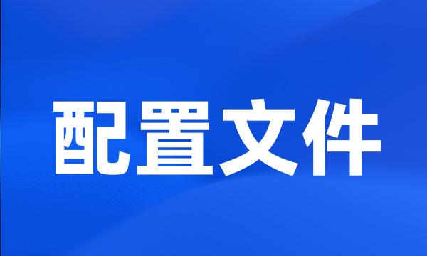 配置文件