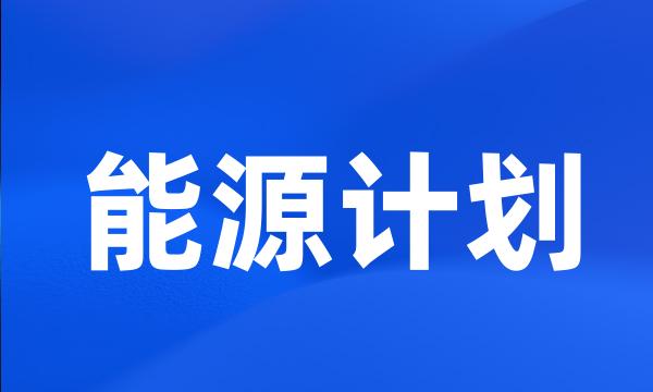 能源计划