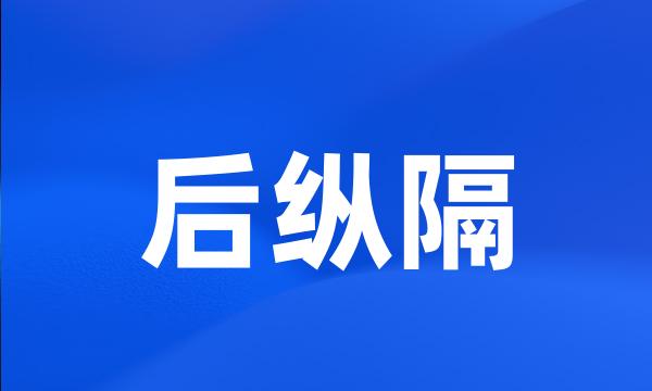 后纵隔