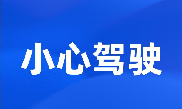 小心驾驶