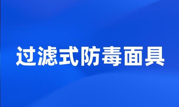 过滤式防毒面具