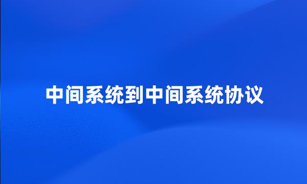 中间系统到中间系统协议