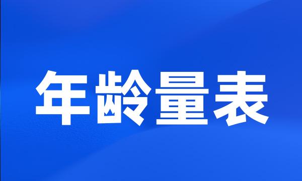 年龄量表