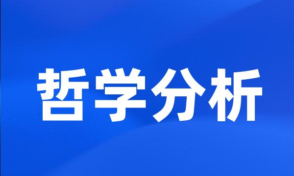 哲学分析