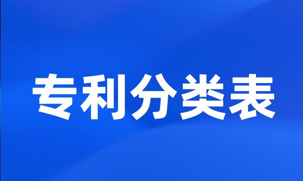 专利分类表