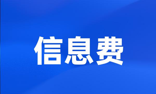 信息费