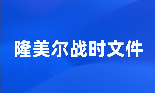 隆美尔战时文件