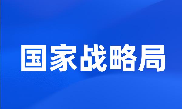 国家战略局