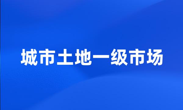 城市土地一级市场