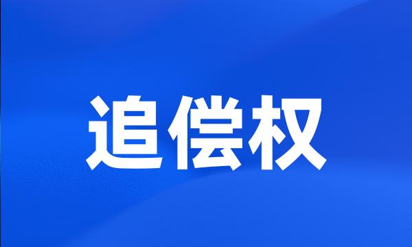 追偿权