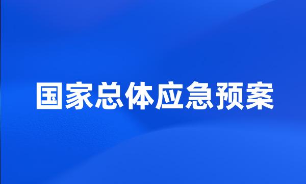 国家总体应急预案