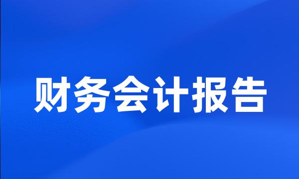 财务会计报告