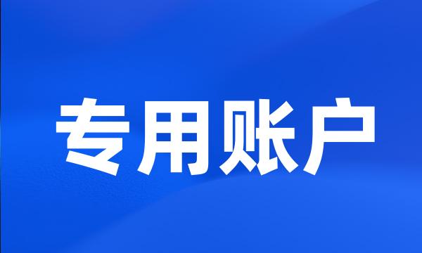 专用账户