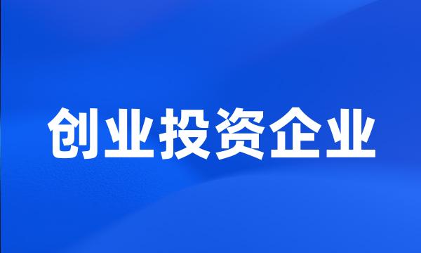 创业投资企业