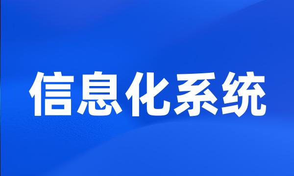 信息化系统