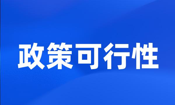 政策可行性