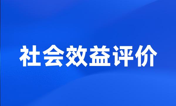 社会效益评价