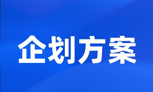 企划方案